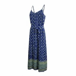Magic Maxi Boho Flowy Pleated Dress L